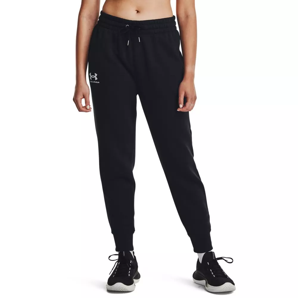 Under Armour Women s Essential Tapered Fleece Pants Black Hibbett